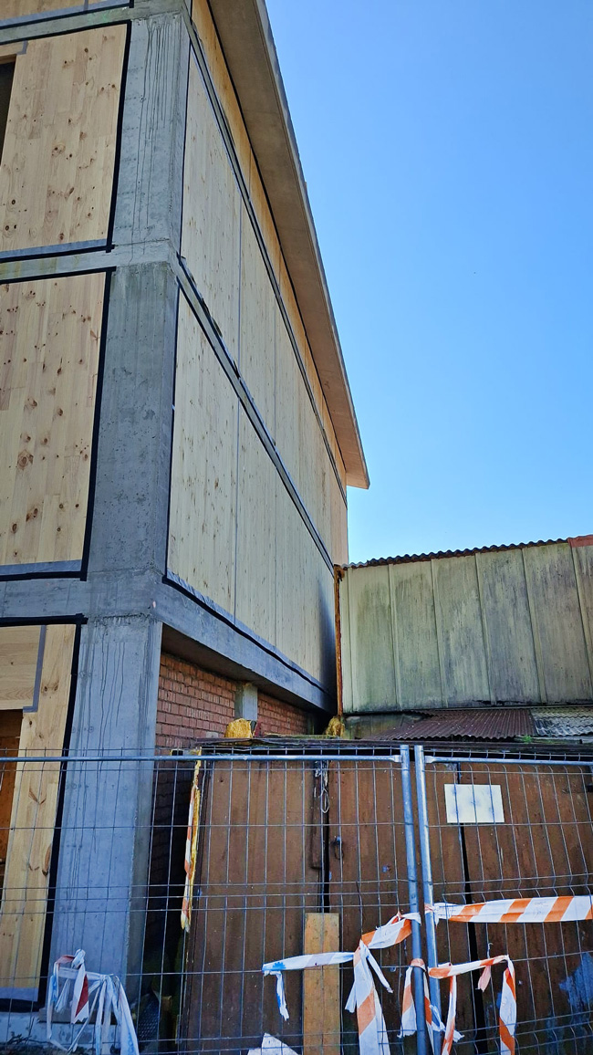 proceso de construcción de edificio en asteasu, gipuzkoa: interior del edificio