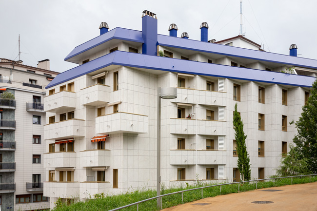 rehabilitación de fachada en gipuzkoa, fachada trasera